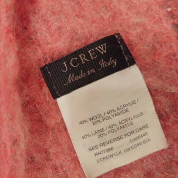 J Crew large chunky oversized pink scarf Made in Italy - Picture 6 of 8